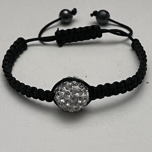 Rhinestone Crystal and Bead Macrame Bracelet